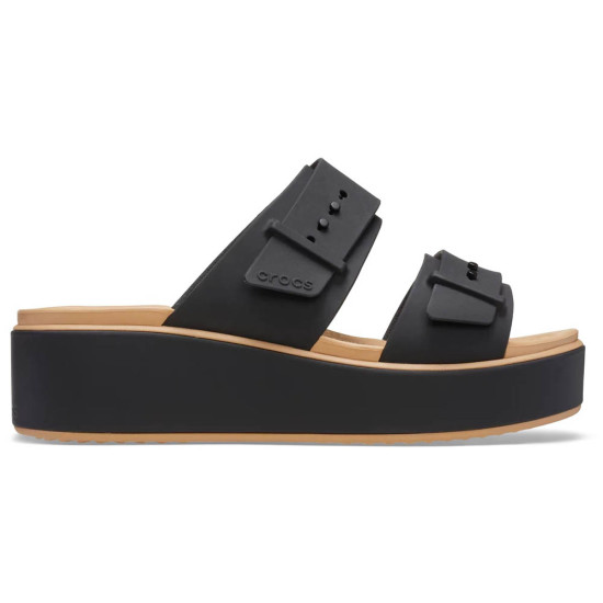 Crocs Brooklyn Buckle Low Wedge Matte Wrap Sandal